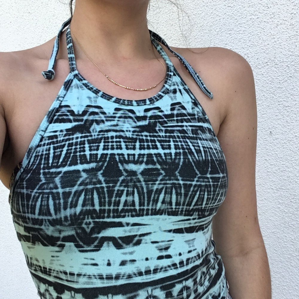 Turquoise tie dye halter worn 2x perfect